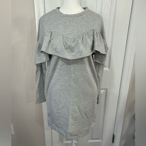 Love Fire Women’s Heather Gray sweater ruffle dress size S
